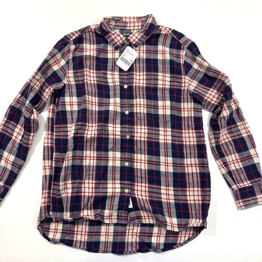 New Roots All Season Relaxed Button Front Shirt Red Plaid